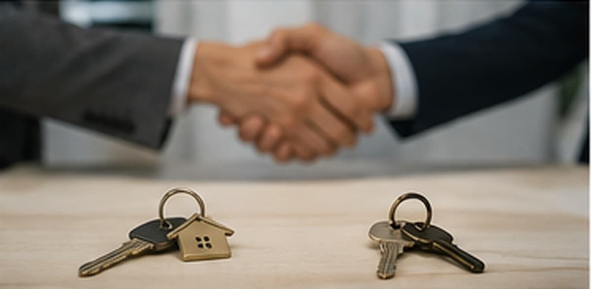Handshake at closing with two sets of keys — what is a mortgage wrap | Wise Capital Mortgage